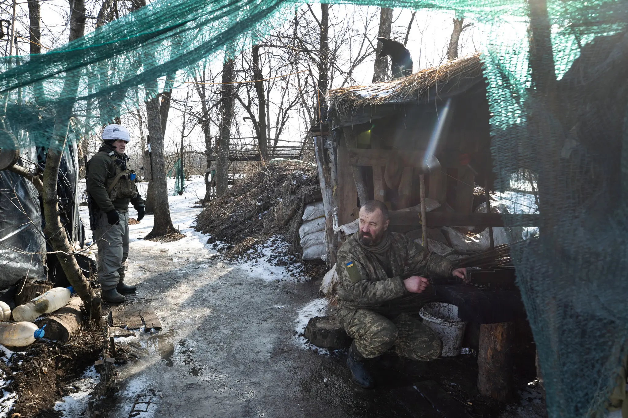 Позиції українських військових поблизу Катеринівки Луганської області на сході України.